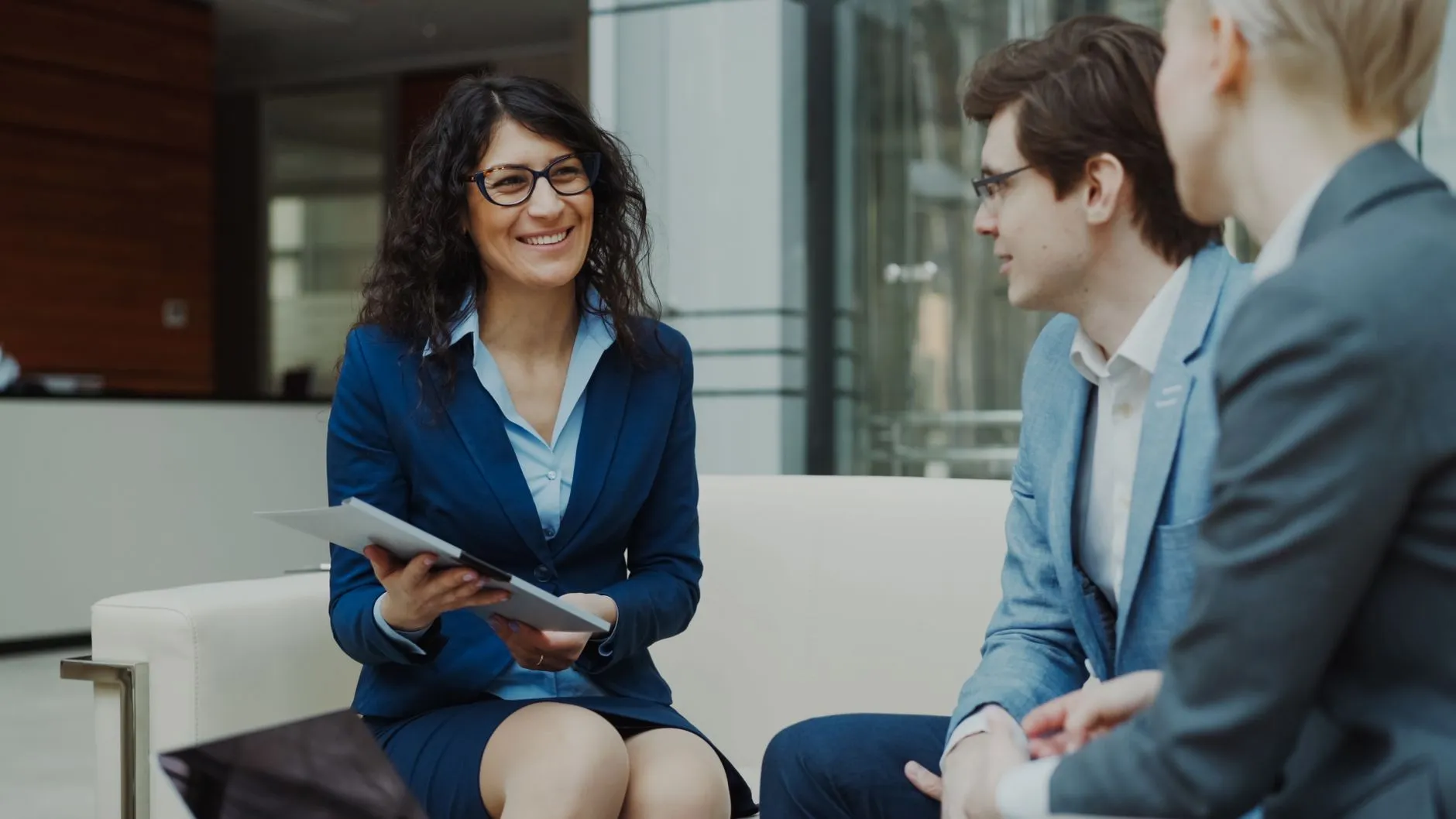 Professionals in a consultation meeting in a modern office