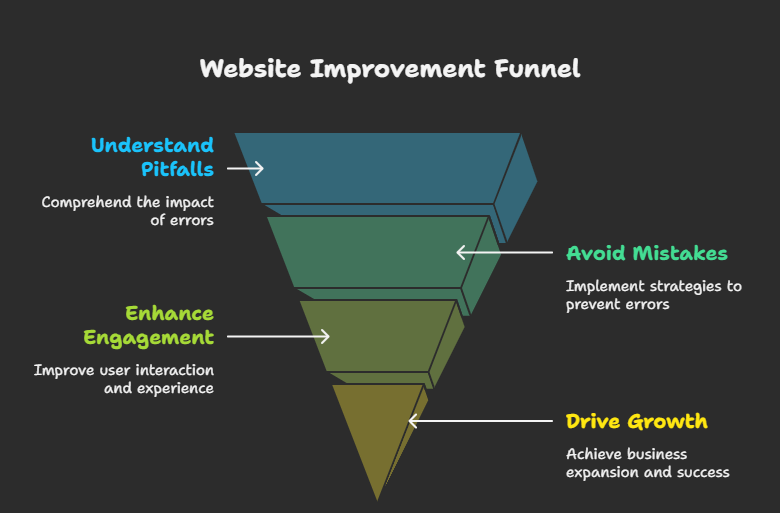 Top 5 Mistakes Small Businesses Make with Their Websites This document outlines the five most common mistakes small businesses make with their websites. These mistakes can hinder growth, reduce customer engagement, and ultimately impact the bottom line. By understanding and avoiding these pitfalls, small businesses can create effective websites that drive success. 1. Poor Mobile Optimization In today's mobile-first world, a website that isn't optimized for mobile devices is essentially invisible to a large portion of potential customers. Google prioritizes mobile-friendly websites in its search rankings, and users expect a seamless experience regardless of the device they're using. Why it's a mistake: Lost Traffic and Conversions: A clunky, unresponsive website on a smartphone or tablet will frustrate users, leading them to abandon the site and seek alternatives. Lower Search Engine Ranking: Google penalizes websites that aren't mobile-friendly, pushing them down in search results. Damaged Brand Reputation: A poorly designed mobile experience can make a business appear unprofessional and outdated. How to fix it: Responsive Design: Implement a responsive design that automatically adjusts the website's layout and content to fit different screen sizes. Mobile-Friendly Testing: Use Google's Mobile-Friendly Test tool to identify and fix any mobile usability issues. Prioritize Mobile Content: Ensure that the most important information is easily accessible on mobile devices. Optimize Images: Compress images to reduce loading times on mobile networks. 2. Lack of Clear Call to Actions (CTAs) A website without clear and compelling calls to action is like a store without signs. Visitors may browse, but they won't know what you want them to do next. CTAs guide users towards desired actions, such as making a purchase, signing up for a newsletter, or contacting the business. Why it's a mistake: Missed Opportunities: Without clear CTAs, potential customers may leave the website without taking any action. Low Conversion Rates: Vague or nonexistent CTAs result in fewer leads and sales. Wasted Traffic: Driving traffic to a website is pointless if visitors don't know what to do once they arrive. How to fix it: Strategic Placement: Place CTAs prominently on key pages, such as the homepage, product pages, and blog posts. Compelling Language: Use action-oriented language that encourages users to click, such as "Shop Now," "Get a Free Quote," or "Download Our Guide." Visual Appeal: Make CTAs visually distinct with contrasting colors, clear fonts, and eye-catching buttons. A/B Testing: Experiment with different CTA designs and wording to see what performs best. Consider the User Journey: Place CTAs that are relevant to the user's stage in the buying process. 3. Ignoring SEO (Search Engine Optimization) SEO is the process of optimizing a website to rank higher in search engine results pages (SERPs). Ignoring SEO is like opening a store in a hidden alleyway – no one will be able to find it. Why it's a mistake: Low Visibility: Without SEO, the website will be buried in search results, making it difficult for potential customers to find. Lost Organic Traffic: Organic traffic from search engines is a valuable source of leads and customers. Competitive Disadvantage: Businesses that invest in SEO will outrank those that don't, capturing a larger share of the market. How to fix it: Keyword Research: Identify the keywords that potential customers are using to search for the business's products or services. On-Page Optimization: Optimize website content, including titles, headings, meta descriptions, and image alt text, with relevant keywords. Content Marketing: Create high-quality, informative content that attracts and engages visitors. Link Building: Acquire backlinks from other reputable websites to improve the website's authority and ranking. Technical SEO: Ensure that the website is crawlable and indexable by search engines. Local SEO: Optimize the website for local search to attract customers in the business's geographic area. 4. Slow Loading Speed In today's fast-paced world, users expect websites to load quickly. A slow-loading website will frustrate visitors, leading them to abandon the site and seek alternatives. Why it's a mistake: High Bounce Rate: Users are more likely to leave a website that takes too long to load. Lower Search Engine Ranking: Google considers page speed as a ranking factor. Poor User Experience: A slow website creates a negative impression of the business. How to fix it: Optimize Images: Compress images to reduce file sizes without sacrificing quality. Enable Browser Caching: Allow browsers to store static content, such as images and CSS files, to reduce loading times on subsequent visits. Minify CSS and JavaScript: Remove unnecessary characters from CSS and JavaScript files to reduce their size. Choose a Fast Hosting Provider: Select a hosting provider with fast servers and reliable performance. Use a Content Delivery Network (CDN): Distribute website content across multiple servers to improve loading times for users in different geographic locations. Leverage Browser Caching: Set appropriate cache headers to instruct browsers on how long to store website resources. 5. Neglecting Website Security Website security is crucial for protecting sensitive data, maintaining customer trust, and preventing cyberattacks. Neglecting website security can have serious consequences, including data breaches, financial losses, and reputational damage. Why it's a mistake: Data Breaches: Hackers can steal sensitive customer data, such as credit card numbers and personal information. Malware Infections: Websites can be infected with malware, which can spread to visitors' computers. Reputational Damage: A security breach can damage the business's reputation and erode customer trust. Financial Losses: Businesses can incur significant financial losses due to data breaches, legal fees, and lost revenue. How to fix it: Use HTTPS: Encrypt website traffic with HTTPS to protect data in transit. Keep Software Up to Date: Regularly update the website's content management system (CMS), plugins, and themes to patch security vulnerabilities. Use Strong Passwords: Use strong, unique passwords for all website accounts. Install a Web Application Firewall (WAF): A WAF can protect the website from common web attacks, such as SQL injection and cross-site scripting. Regularly Back Up the Website: Back up the website regularly to protect against data loss in the event of a security breach or other disaster. Implement Security Monitoring: Monitor the website for suspicious activity and security threats. Use a reputable hosting provider: Ensure your hosting provider has robust security measures in place. By addressing these five common mistakes, small businesses can create websites that are effective, secure, and user-friendly, ultimately driving growth and success.