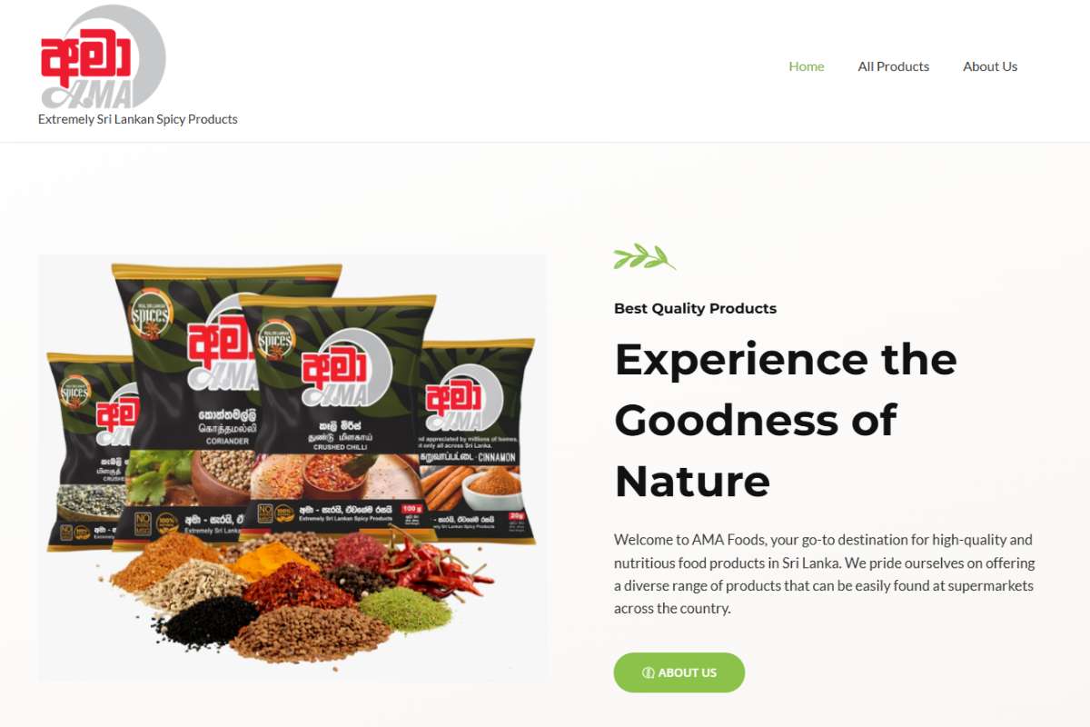 E-Commerce Store Website Design for a Spice Distributor